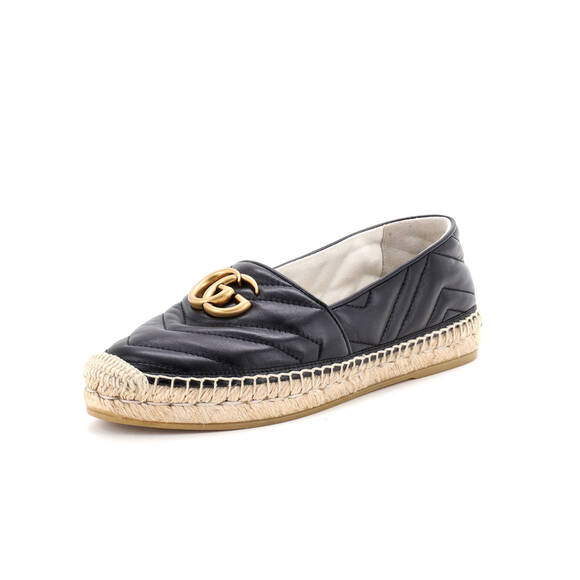 Gucci Women's GG Marmont Espadrilles Matelasse Leather - Picture 1 of 5
